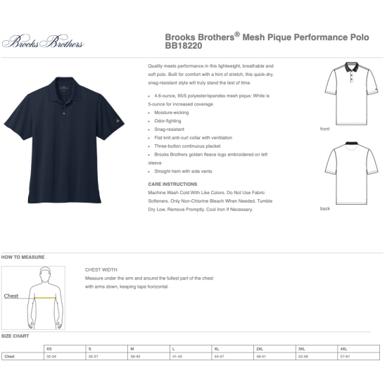Brooks Brothers® Mesh Pique Performance Polo